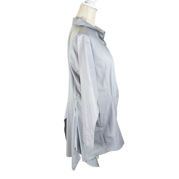 PLANET by Lauren G Button Front Tunic Size 2 Women's 10-14 Light Gray Lagenlook - Picture 7 of 13